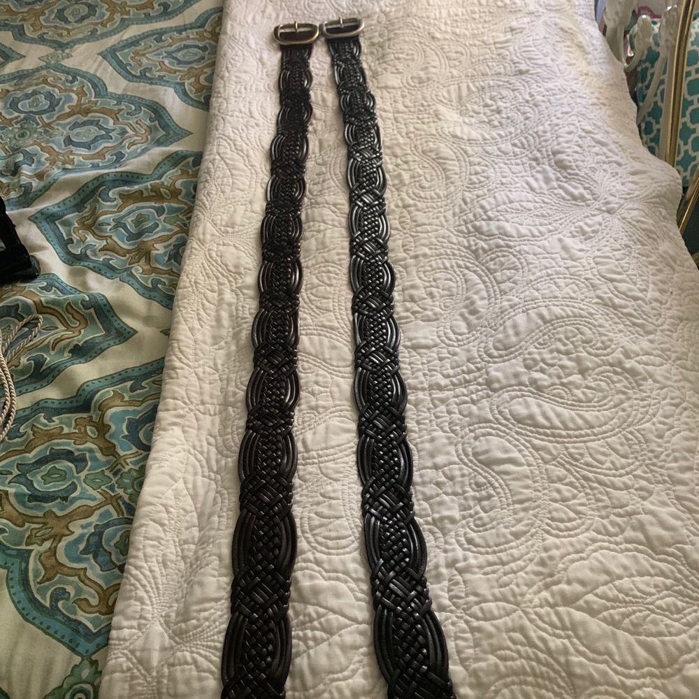 Lands End woven belts. One Black One Brown.